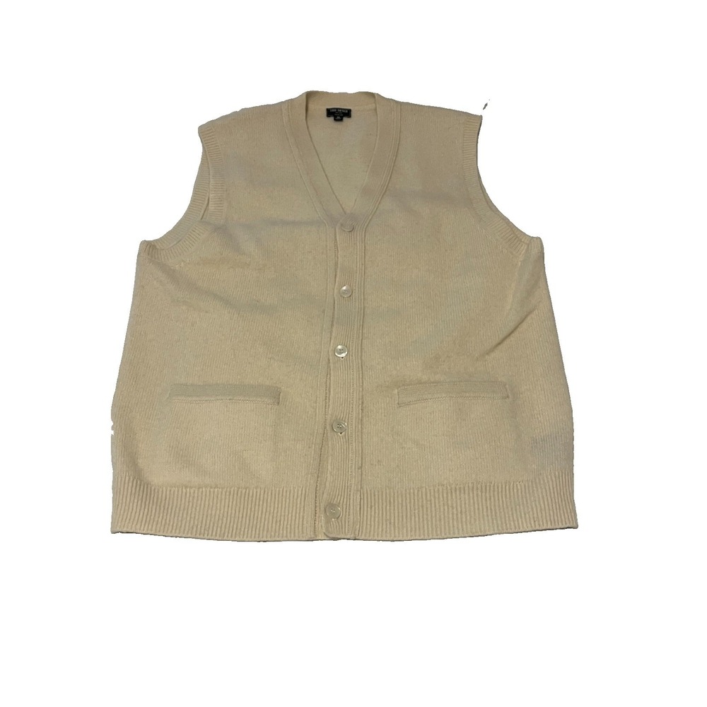 Todd Snyder Sweater Mens XL Cream Wool Knit Italian Pockets Vest Cardigan